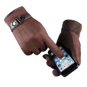 b behover. Touch-handsker til mænd i ruskind og spænde fungerer med iPhone Brown one size