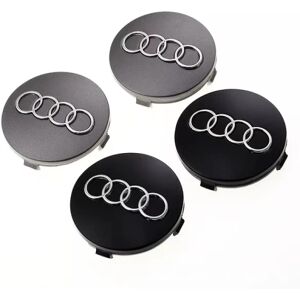 4 nye 60 mm grå Audi aluminiumfälgar, mærket Emblem