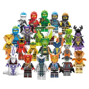 Sæt med 24 st go Minifigurer Kai Jay Sensei Wu Mesterbygning farverig