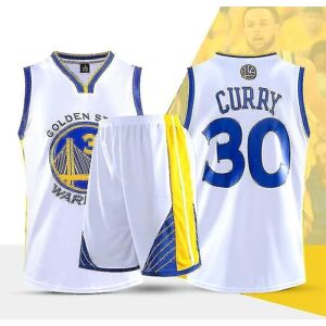 Galaxy Nba Golden State Warriors Stephen Curry #30 Baskettröja Vit M(130-140CM)