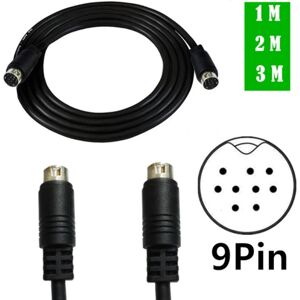 Jettbuying Mini Din 9-benet han til 9-benet han o Indgangskabel 1m 2m 3m Kompat Black 2M