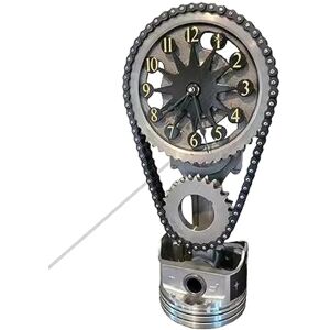 FMYSJ Roterende Gear Ur Industrielt Steampunk Vintage Retro Home Decor Ur, Bevægelig Gear Ur, Metal Edition Rotating Gear (FMY)