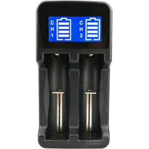 Batterilader SW-2 med LCD 2 stk. - 18650