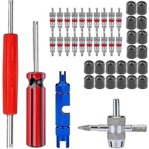 44-delt værktøj til fjernelse af ventil, ventilkerne, 4-vejs ventilværktøj, værktøj til fjernelse af ventilkerne, ventildæksel