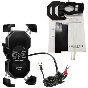 Motorcykel Qc3.0 Usb 15w trådløs opladermontering Motorcykelstyr telefonholder (bejoey)