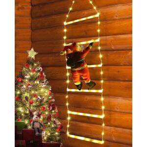 Led julelys - julepynt stigelys med julemand til indendørs udendørs, vindue, have, hjem, væg, juletræspynt (2,5 F