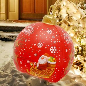 Oppustelig julebold 23 tommer stor udendørs jule-PVC oppustelig bold Kæmpe opblæsningsbolddekorationer Genanvendelig julemand Snemand oppustelige bolde