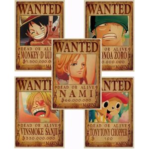 Anime plakat, One Piece Wanted Plakater 51,5 cm × 35,5 cm store, mand