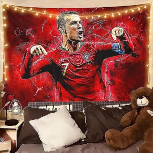 Cr #17 Ronaldo Plakat Hængende Stof Fodboldklub Dekorativ Bagtæppe Hjemmetæppe Størrelse150*130cm