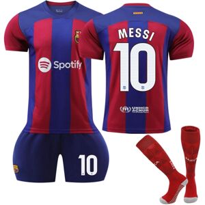 2023-2024 Barcelona hjemme fodboldtrøje for børn nr. 10 Messi 22