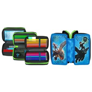 Dragons Triple Skole sæt, 29-delt Pen box Multicolor