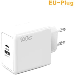 HEET 100W USB Type-C oplader PD Hurtigopladningsstrømadapter til Ipho White EU-Plug