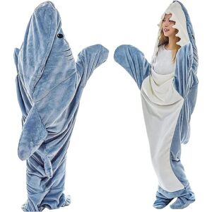 Shark Blanket, Shark Blanket Hættetrøje, Shark Onesie Tæppe, Shark Blanket Super Soft Hyggelig Flanell Hættetrøje Shark Sovepose Shark Tail Wearable Fleece L