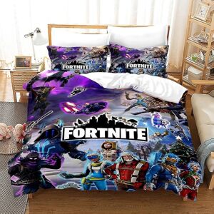 F27 3d Fortnite 2/3 stk. Sengesæt Betræk Dynebetræk Pudebetræk Børn Teenagere Gave-WELLNGS AU single 140x210cm