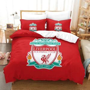 No brand Liverpool Signature 3-delt sengesæt med vendbart dynebetræk i blødt børstet mikrofiber og matchende pudebetræk (berømt fodboldhold Kings) 150*200