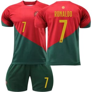 Goodies 22-23 Portugal Hjem #7 Ronaldo fodboldtrøjesæt Børn Voksen Børn Nyeste fodboldtrøjer Nr 7 Kis 20（110-120CM）