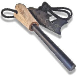 Fire Starter Thick Bushcraft Fire Steel med håndlavet 20.000 Strikes Traditional Ferro Rod (FMY)