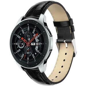 Generic Samsung Galaxy Watch (46mm) erstatnings urrem i læder med krokod Black