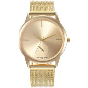 Kvinders udsøgte Creative Plastic Mesh Quartz Watch Gold-faced gold shell gold strap