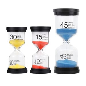 3 stk ure Børn Småbørn Fødselsdagsgave Sand Ur Dekorativt Timeglas Minut Glas TimerAsorteret C Assorted Color M