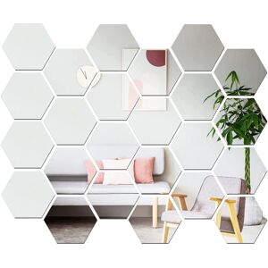 24 Stk Hexagon Mirror Wall Stickers Akryl Spejl Indstillingsvæg