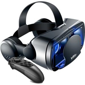 3D VR-briller Virtual Reality fuldskærms visuel vidvinkel VR-brilleboks til briller med Bluetooth-fjernbetjening (Black Pro)