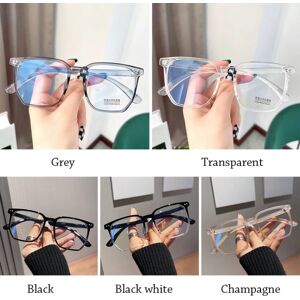 Anti-Blue Light Glasses Oversized Eyeglasses Ultra Light Frame Grey