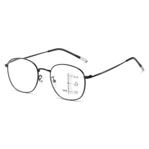 Anti-blåt lys læsebriller Runde briller SORT STYRKE Black Strength 150