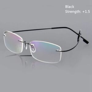 Læsebriller Brillehukommelse Titanium BLACK STRENGTH-150 black Strength-150