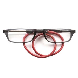 Floveme Magnetiske læsebriller med elastisk senil ledning Svart / Röd +2.5
