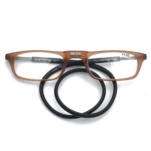 Floveme Magnetiske læsebriller med elastisk senil ledning Brun / Svart +1.5