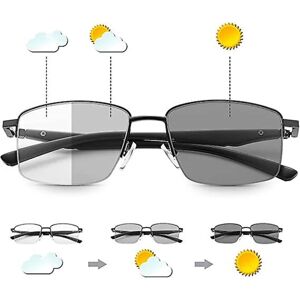 Progressive Photochromic Multifocus Læsebriller Spring Hinge Sollæsere Computer Anti Eyestrain Briller