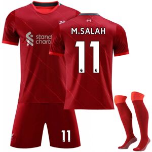 JIUSAIRUI Børn / Voksen 21 22 World Cup Liverpool Hjemmetrøje fodboldsæt M Salah-11 28#