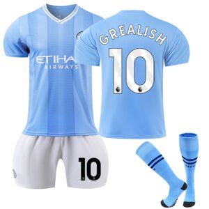 23-24 Manchester City Home Børnefodbolddragt nr. 10 Grealish 28