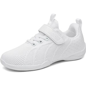 Xatilo Børn Rund Toe Dansesko Elastiske Remme Cheer Sneakers Vit 38