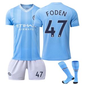 Unbranded 23-24 Manchester City Børnefodboldtrøje nr. 47 FODEN kids 22(120-130cm)