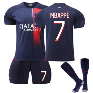 23-24 New Paris Home Børnefodboldtrøje 7 Mbappe Kids 22(120-130CM)