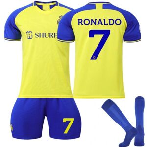 22-23 Al-Nassr FC Børnefodbolddragt nr. 7 Ronaldo Al-Nassr FC 24（8-9Years）