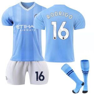 23-24 Manchester City Home Kids Fodbolddragt nr. 16 Rodrigo 28