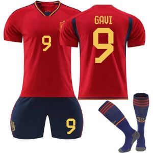 22-23 Spanien hjemme rød nr. 9 Garvey nr. 7 Morata 10 Pedri World Cup fodbolddragt NO.9 GAVI 28