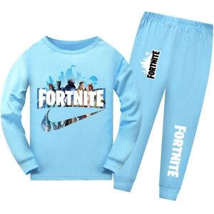 fortnite nye børnetøj trendy casual dragter til drenge og piger light blue 160cm