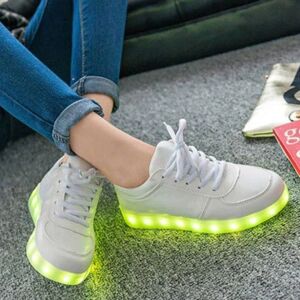 LED sko sneakers Børn/Voksne, HVID - str. 27-45 White Storlek 38 Vita