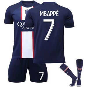 Goodies Mbappe børnefodboldsæt Fodboldtrøje Træningsdragt 22/23 Hjem Voksen Børn Nyeste fodboldtrøjer 28(150-160CM)