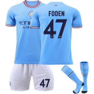 22/23 Manchester City Home Børnefodboldtrøje Træningsdragter / Z X FODEN 47 Kids 24(130-140CM)