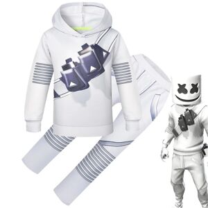 2023-dj Marshmello Kids White 3d-printet skjortesæt Halloween Carnival Party Costume R_a 140cm