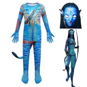 Avatar Waterways Alien-kostumesæt, Cosplay-kostume W Light blue female 130cm