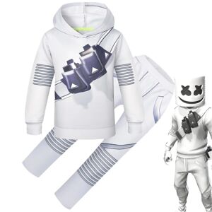 2023-dj Marshmello Kids White 3d-printet skjortesæt Halloween Carnival Party Costume R_a 130cm