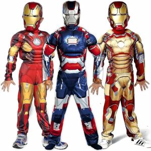 Børn Drenge Deluxe Iron Man Cosplay kostume L 130-140CM red M 120-130CM