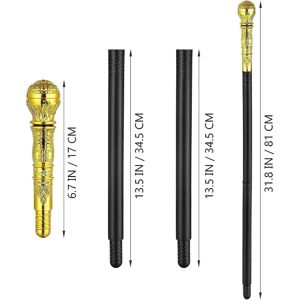 Gold King Scepter Spadserstokke Tre-sektion Snake Walking Cane Børne Konge Kostume tilbehør Halloween Cosplay rekvisitter Cane Marinblå Stjärnor XL