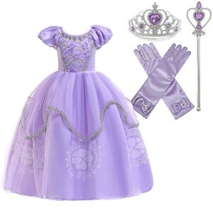 Elsa Lilla Prinsesse Sofia Kjole Til Pige Børn Cosplay Kostume Pufærmer Layered Kjoler Børnefest Fødselsdag Sophia Fancy Kostumer C 3T (110CM )